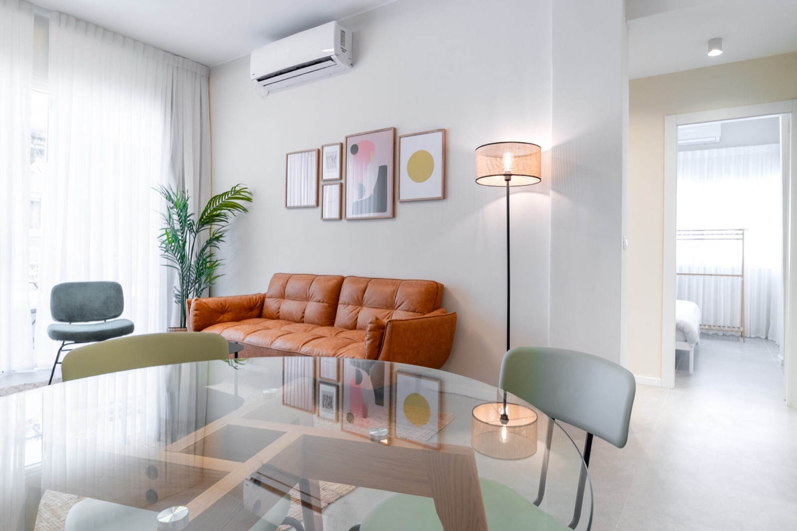 A bedroom in one of the family apartments